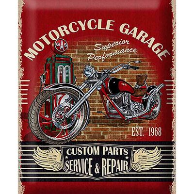 Cartel de chapa Retro 30x40cm Servicio de garaje de motocicletas