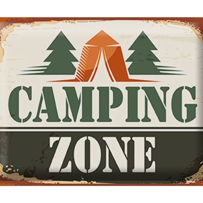 Cartel de chapa Camping 40x30cm Zona de acampada al aire libre
