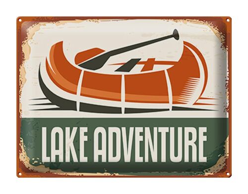 Blechschild Retro 40x30cm lake adventure Outdoor