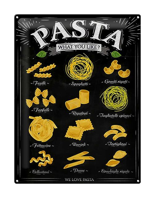 Blechschild Pasta 30x40cm Nudeln what you like Essen