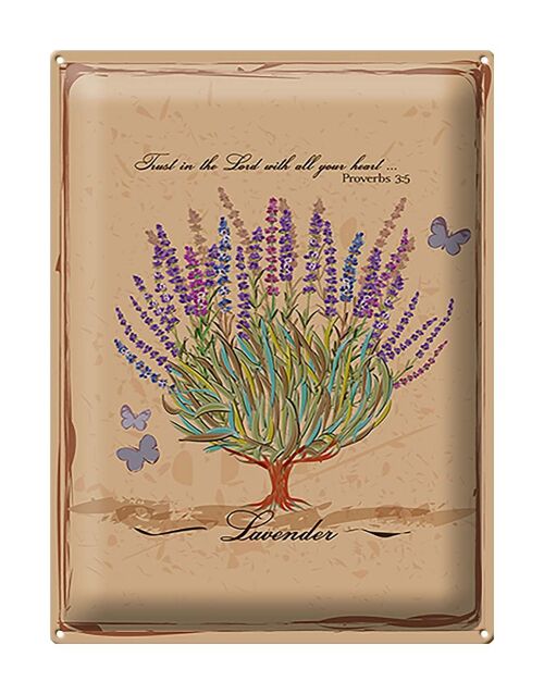Blechschild Lavendel 30x40cm trust in the lord with all