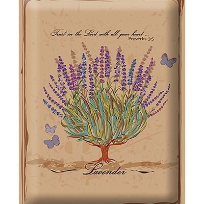 Blechschild Lavendel 30x40cm trust in the lord with all