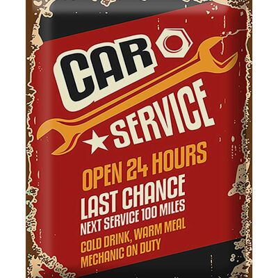 Tin sign Retro 30x40cm Car Service open 24 hours Auto