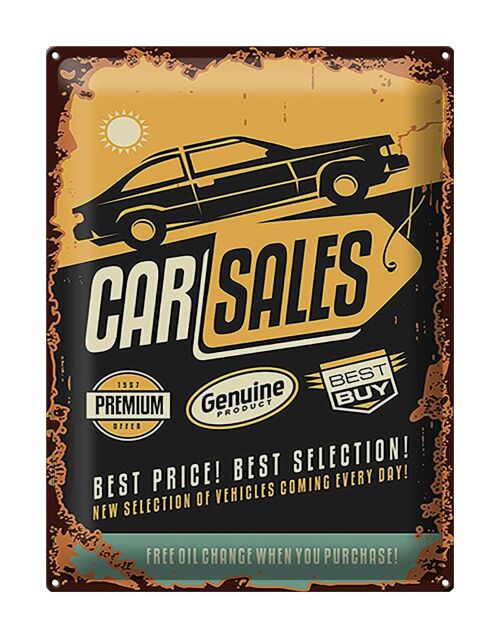 Blechschild Retro 30x40cm Car Sales best price Auto