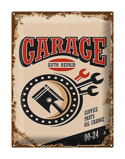 Blechschild Retro 30x40cm Garage auto repair service 00-24