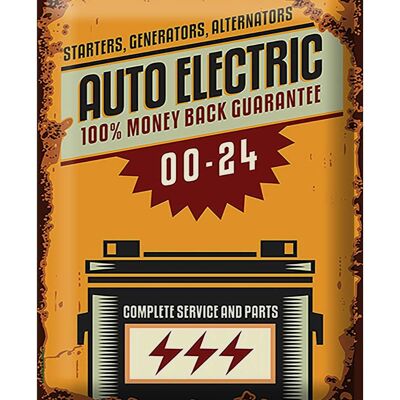 Cartel de chapa retro 30x40cm Auto Electric 00-24 piezas de servicio