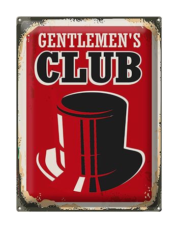 Plaque en étain rétro 30x40cm Gentlemen's Club Men 1