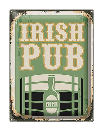 Signe en étain rétro 30x40cm, Pub irlandais, bière, alcool 1