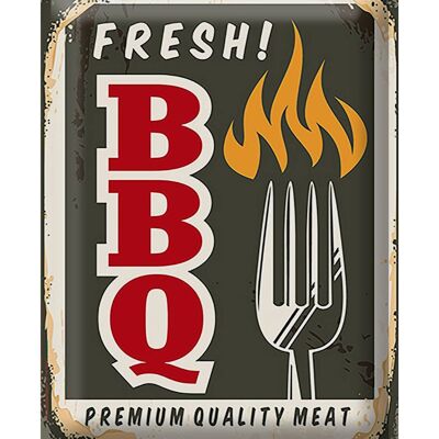 Metal sign Retro 30x40 fresh!BBQ Premium Quality meat