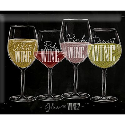 Tin sign wine 40x30cm Glass of wine?red white alcohol