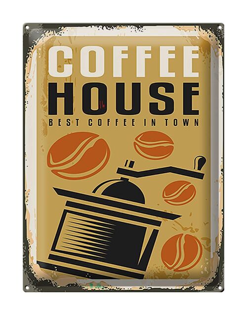 Blechschild Retro 30x40cm Kaffee Coffee House best in town