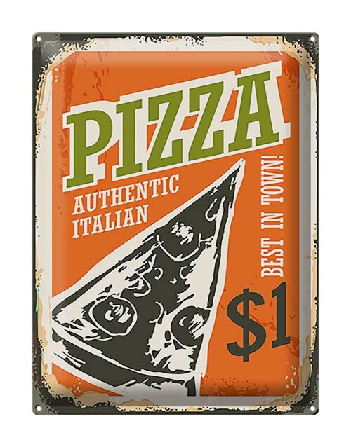 Blechschild Retro 30x40cm Pizza best in town 1$ Italian