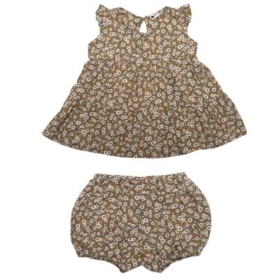 Blusa evasé con puffs y shorts BOHO FLO Sage