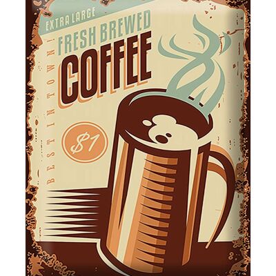 Blechschild Retro 30x40cm Kaffee fresh brewed Coffee $1