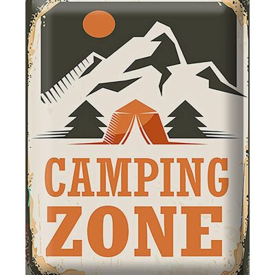 Cartel de chapa Camping 30x40cm Zona de acampada al aire libre