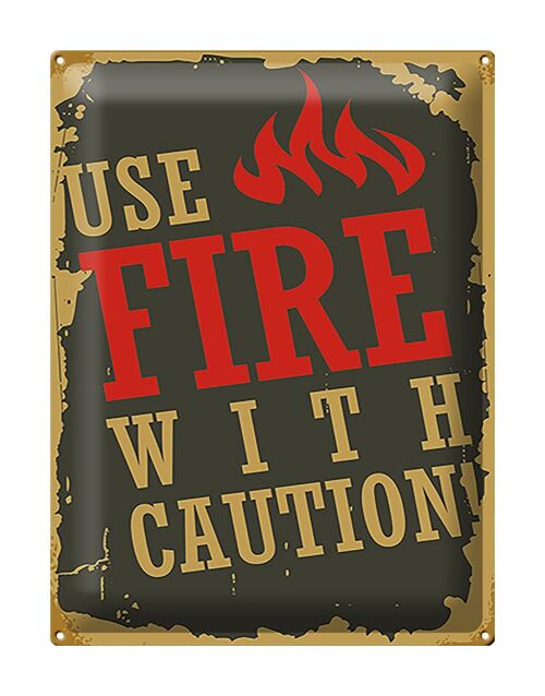 Blechschild Camping 30x40cm use fire with caution!