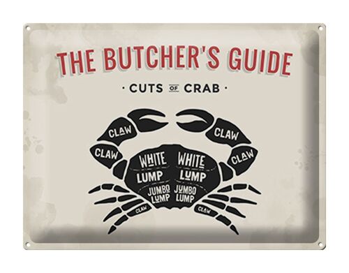 Blechschild Krabben 40x30cm cuts of crub Fisch