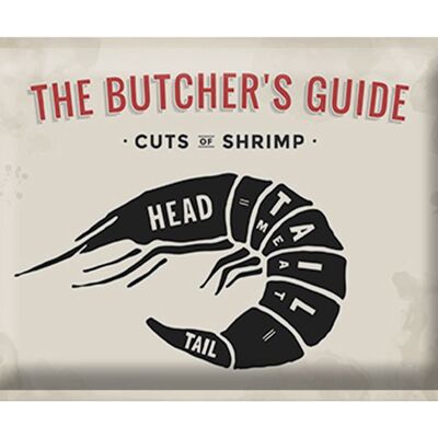 Blechschild Garnele 40x30cm cuts of shrimp Fisch