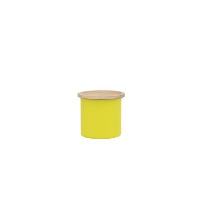 Ayasa Coloured (0.5L) Jar, with wooden lid - Yellow