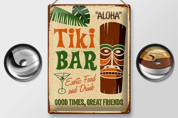 Plaque en tôle 30x40cm Tiki Bar Aloha Exotic Food 2