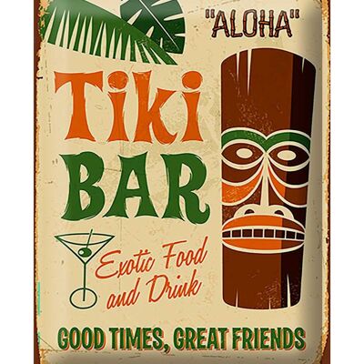 Targa in metallo 30x40 cm Tiki Bar Aloha Cibo Esotico