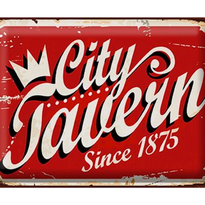 Blechschild Retro 40x30cm City Tavern since 1875 Alkohol