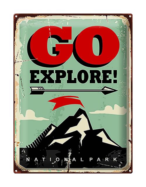 Blechschild Retro 30x40cm National Park go explore