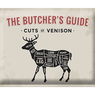 Metal sign deer 40x30cm cuts of Venison butcher shop