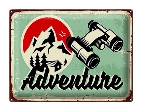 Blechschild Retro 40x30cm Adventure Abenteuer Outdoor