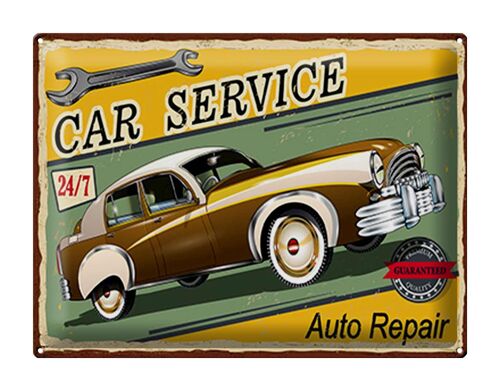 Blechschild Retro 40x30cm Car Service 24/7 Auto repair