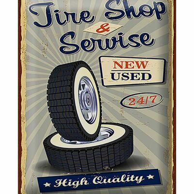 Tin sign Retro 30x40cm Tire Shop Service 24/7 new used