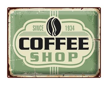 Plaque en étain rétro 40x30cm, café, café depuis 1934 1