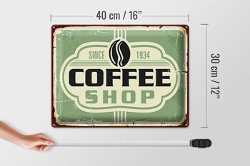 Plaque en étain rétro 40x30cm, café, café depuis 1934 4