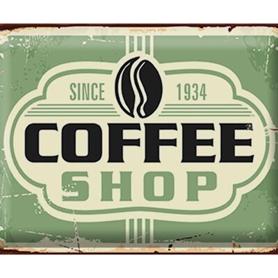 Blechschild Retro 40x30cm Kaffee Coffee Shop since 1934