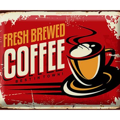 Metal sign retro 40x30cm coffee best coffee in town red sign