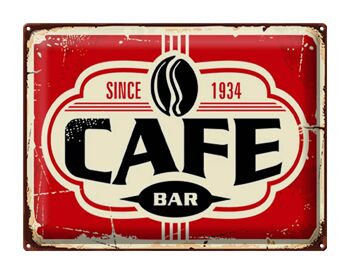 Plaque en tôle rétro 40x30cm Café bar Café depuis 1934 1
