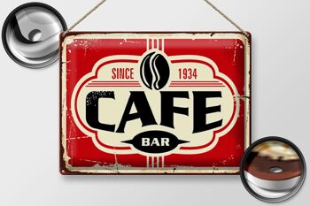 Plaque en tôle rétro 40x30cm Café bar Café depuis 1934 2