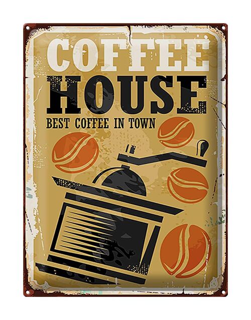 Blechschild Vintage 30x40cm Kaffee Coffee best in town