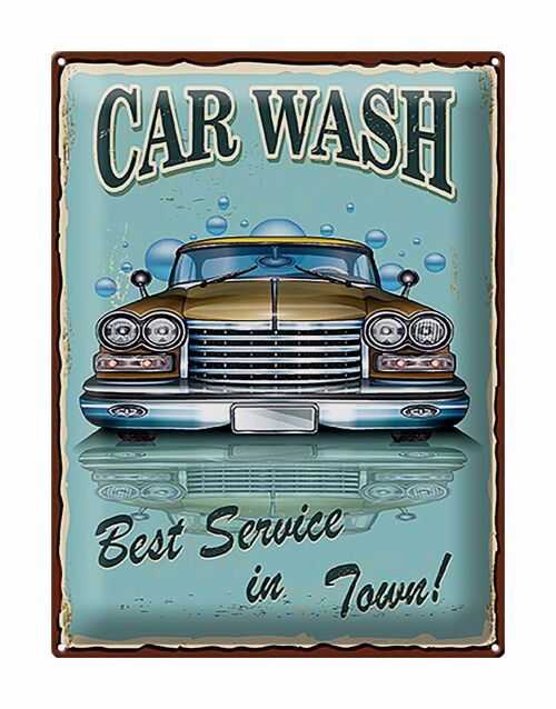Blechschild Retro 30x40cm Car Wash best service in town