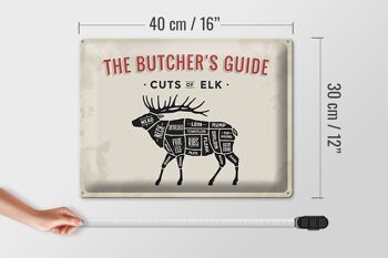 Plaque en tôle boucherie 40x30cm Elk cuts of Elk 4