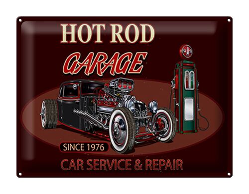 Blechschild Auto 40x30cm hot rod Garage car service repair