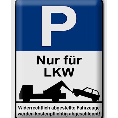Cartel de chapa aviso 30x40cm señal de aparcamiento solo para camiones