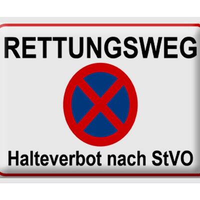 Blechschild Hinweis 40x30cm Rettungsweg Halteverbot nach StVO