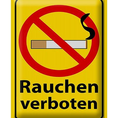 Cartel de chapa advertencia prohibición de fumar 30x40cm