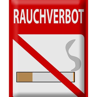 Cartel de chapa nota 30 x 40 cm prohibición de fumar