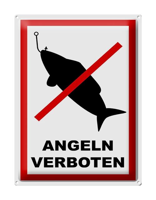 Blechschild Hinweis 30x40cm Angeln verboten