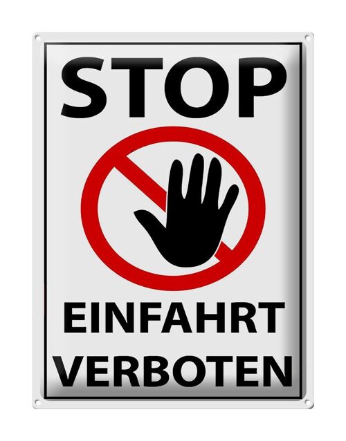 Blechschild Hinweis 30x40cm Stop Einfahrt verboten