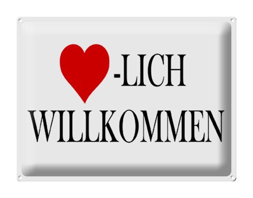 Blechschild Spruch 40x30cm Herzlich Willkommen