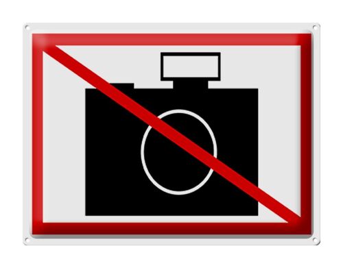 Blechschild Hinweis 40x30cm Fotografieren verboten Symbol