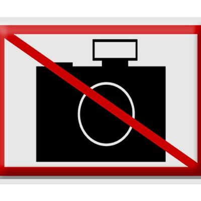 Cartel de chapa aviso 40x30cm fotografía símbolo prohibido